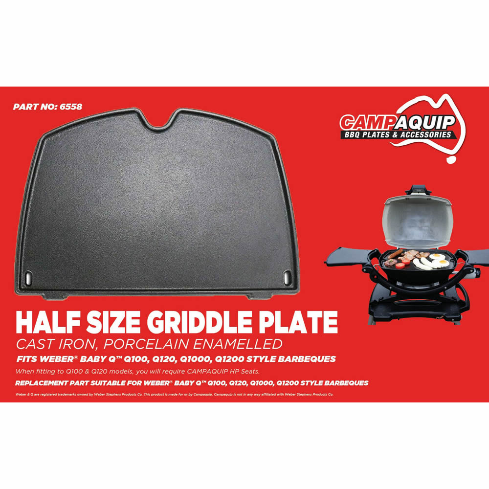 Campaquip Half Hotplate for Weber Baby Q Models (Gen I & Gen II) - Image 2