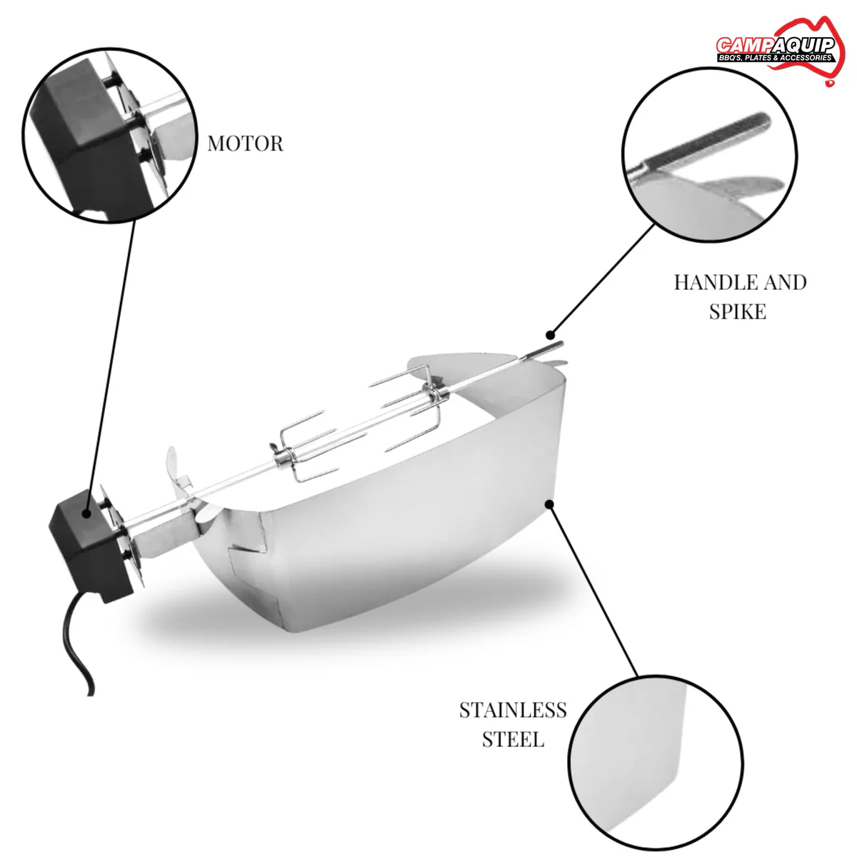 Campaquip Rotisserie for Weber Q2000 & Q2200 Gas BBQs - Image 4
